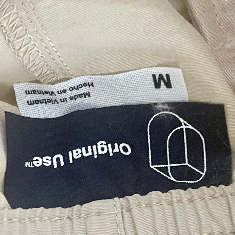 NWT-Original Use Men's Sz Med Regular Fit Cargo Shorts 7" Khaki Draw String - Picture 2 of 10